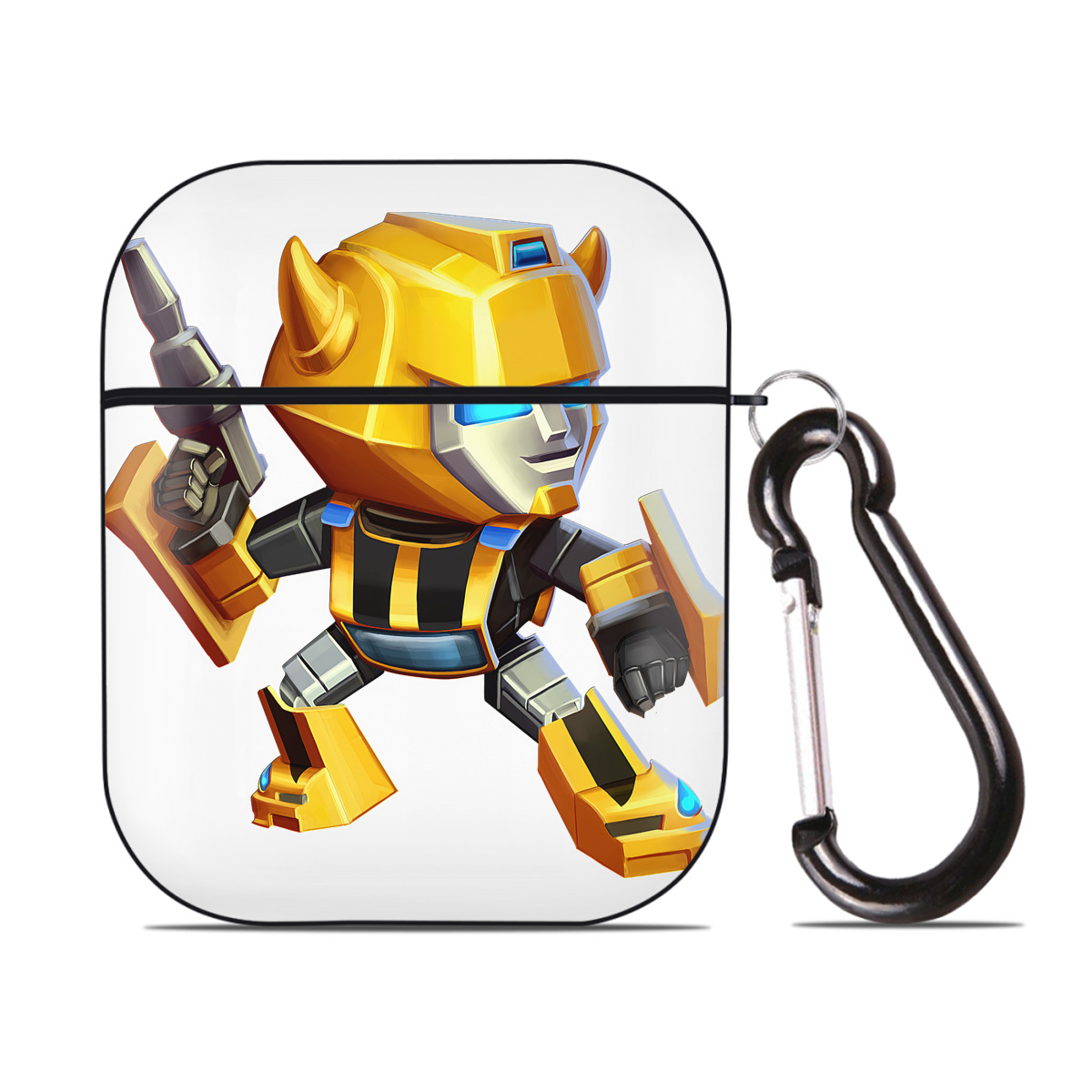 （画像用） Transformers トランスフォーマー AirPods 第2世代保護ケース ハードシェル ブラック 耐衝撃・防指紋・カラビナ付き