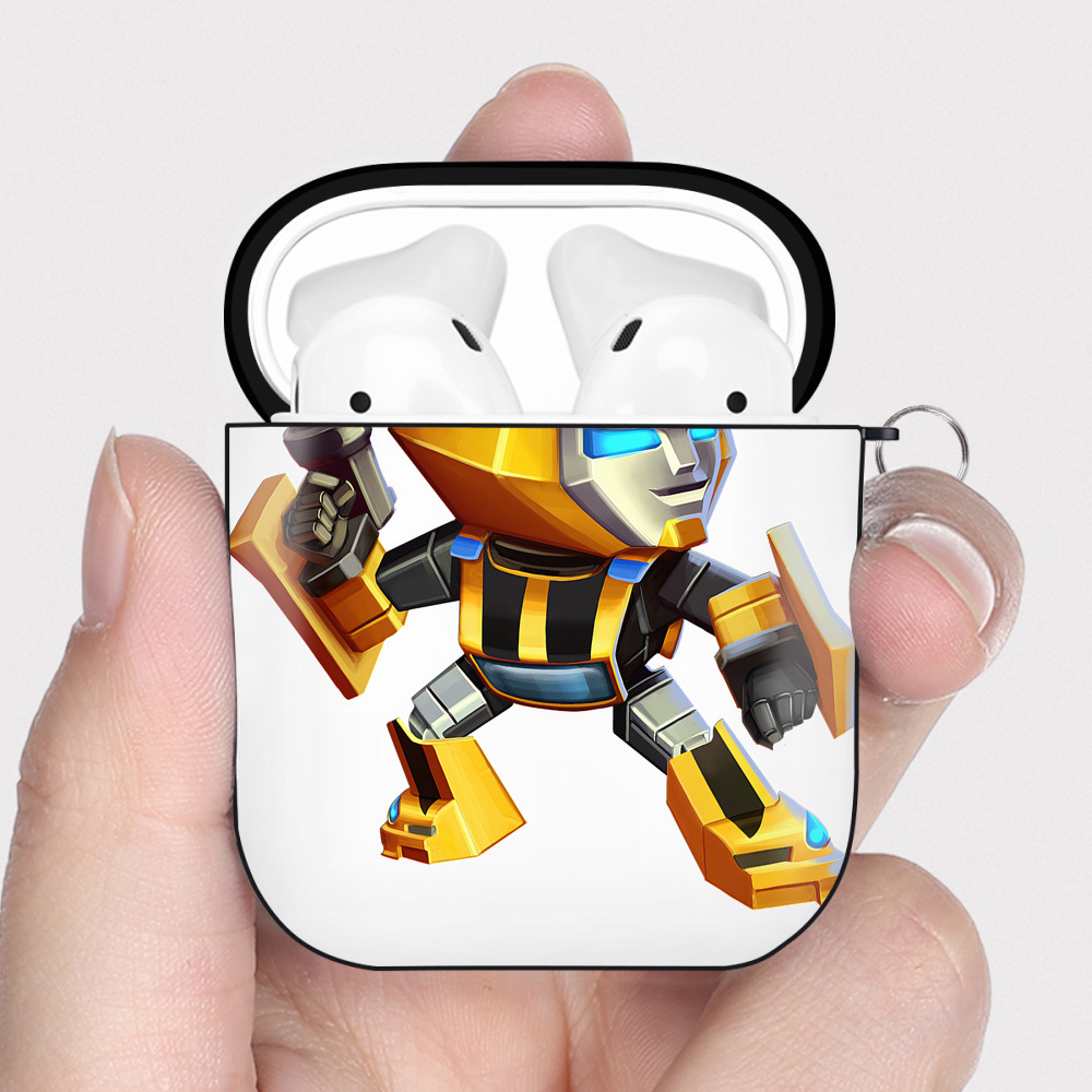 （画像用） Transformers トランスフォーマー AirPods 第2世代保護ケース ハードシェル ブラック 耐衝撃・防指紋・カラビナ付き