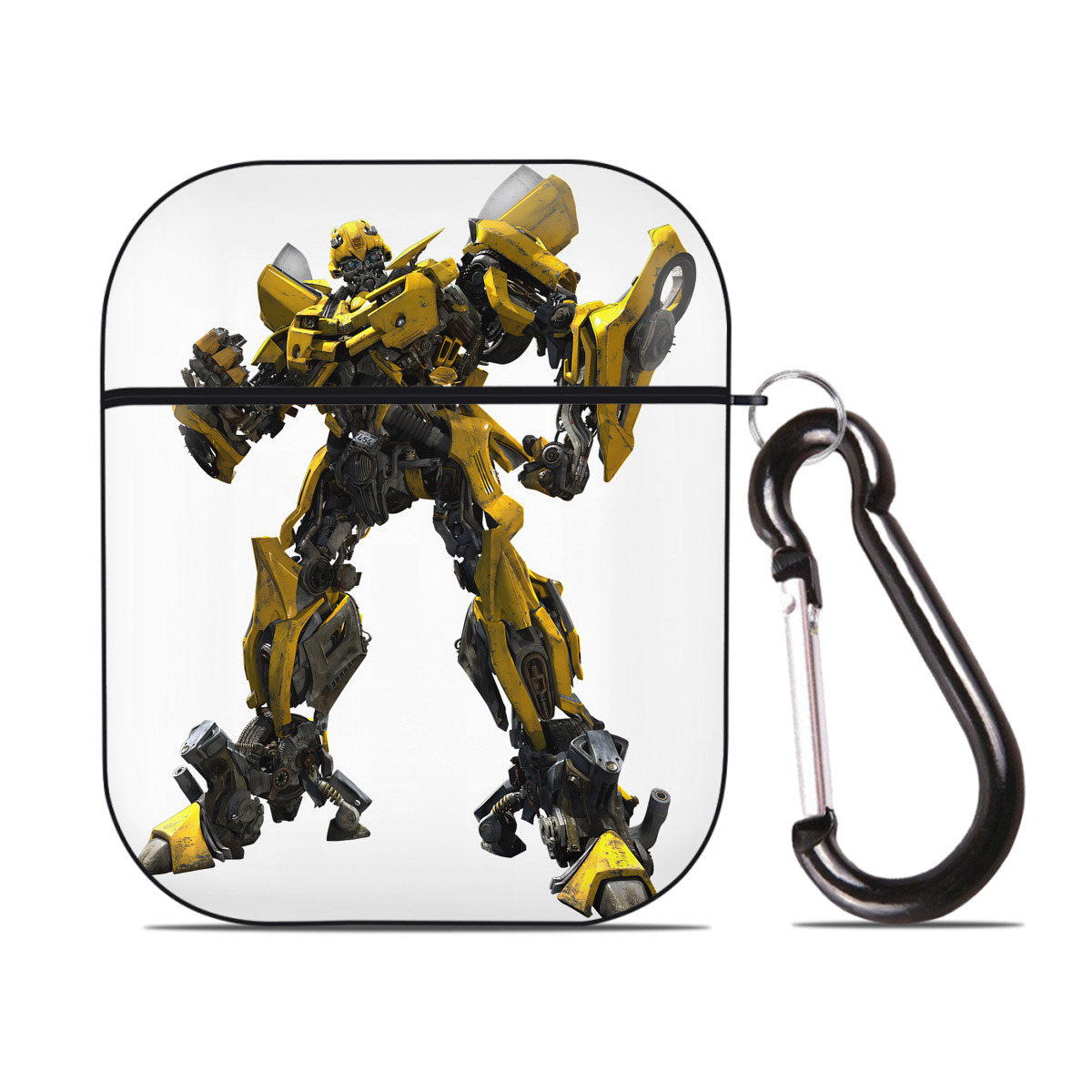 （画像用） Transformers トランスフォーマー AirPods 第2世代保護ケース ハードシェル ブラック 耐衝撃・防指紋・カラビナ付き