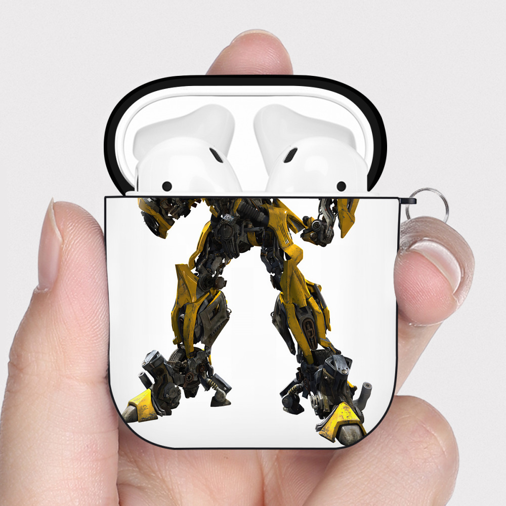 （画像用） Transformers トランスフォーマー AirPods 第2世代保護ケース ハードシェル ブラック 耐衝撃・防指紋・カラビナ付き