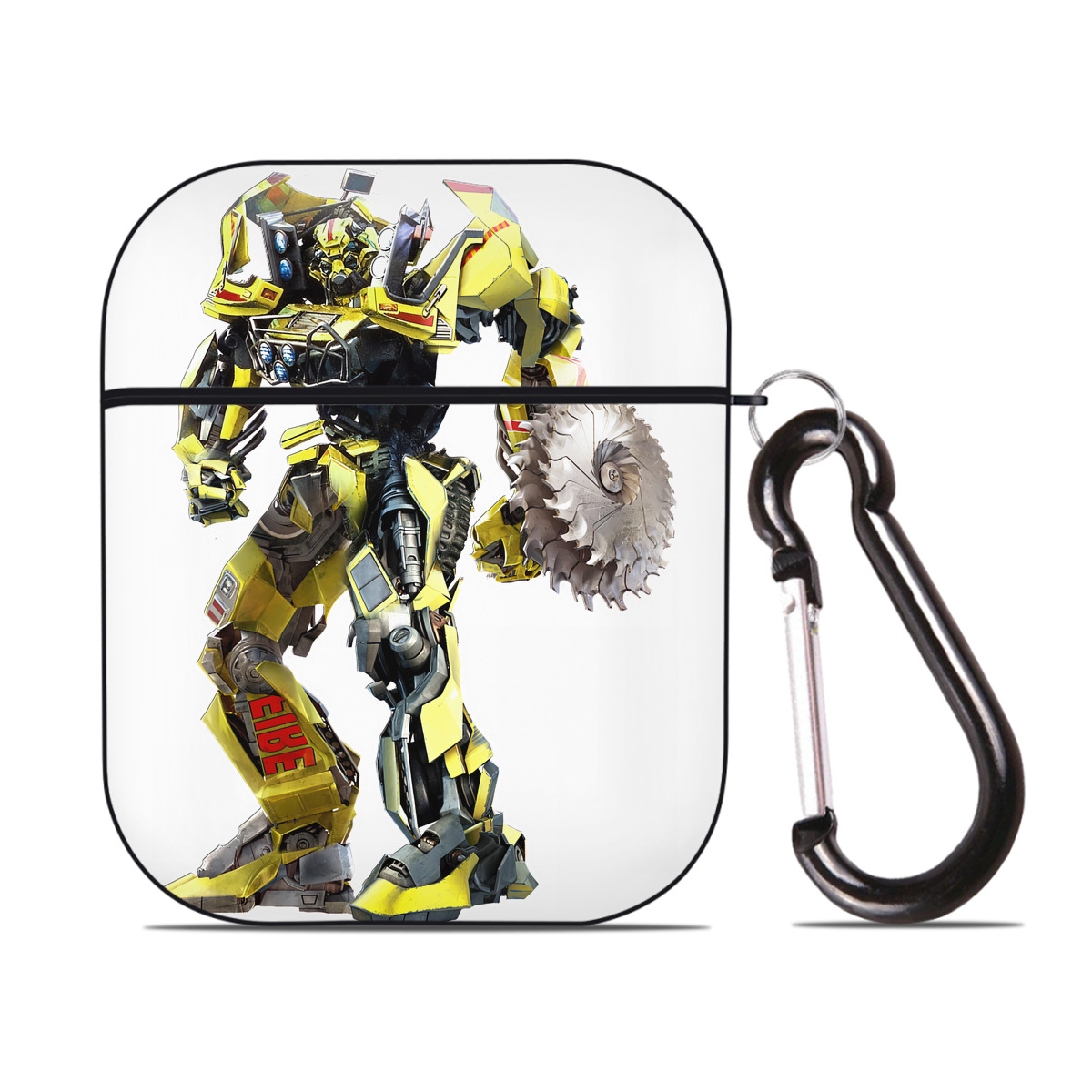 （画像用） Transformers トランスフォーマー AirPods 第2世代保護ケース ハードシェル ブラック 耐衝撃・防指紋・カラビナ付き