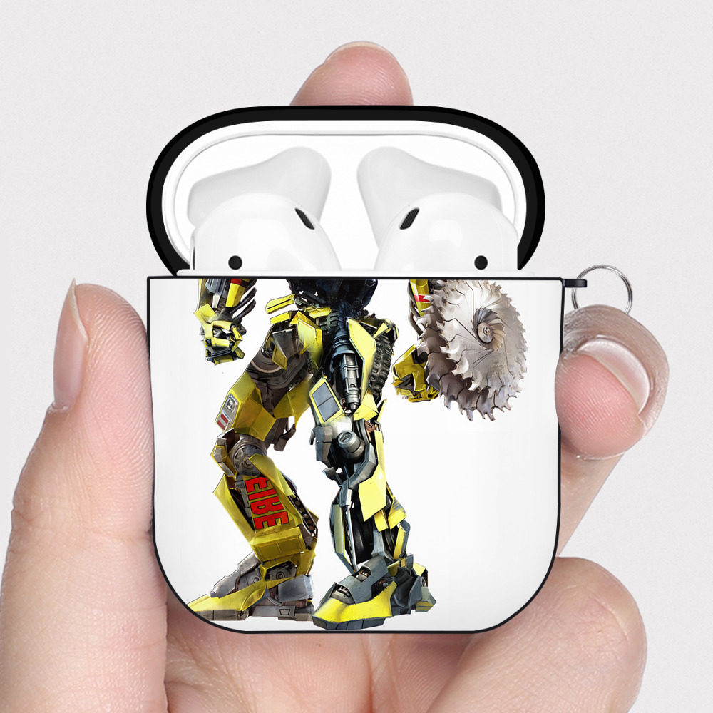 （画像用） Transformers トランスフォーマー AirPods 第2世代保護ケース ハードシェル ブラック 耐衝撃・防指紋・カラビナ付き