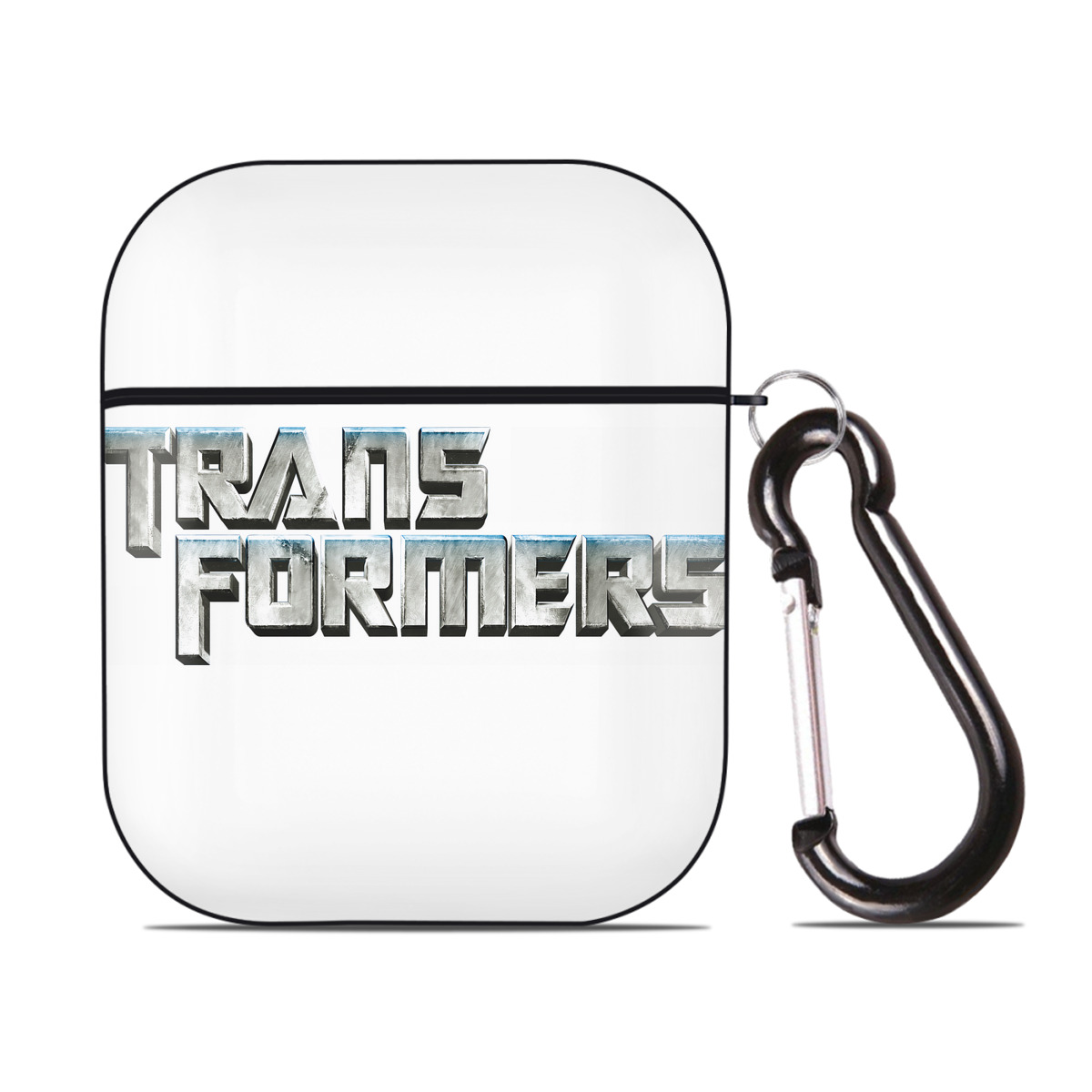 （画像用） Transformers トランスフォーマー AirPods 第2世代保護ケース ハードシェル ブラック 耐衝撃・防指紋・カラビナ付き