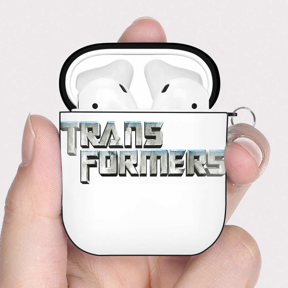 （画像用） Transformers トランスフォーマー AirPods 第2世代保護ケース ハードシェル ブラック 耐衝撃・防指紋・カラビナ付き