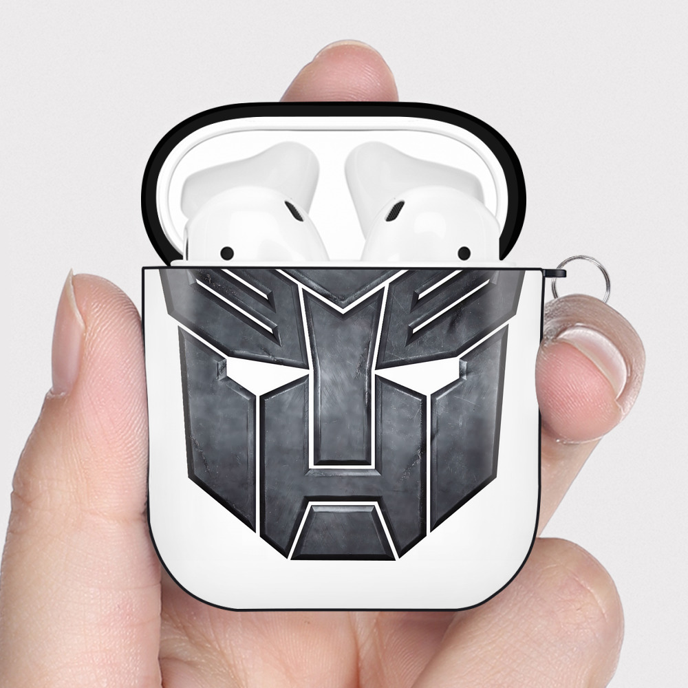 （画像用） Transformers トランスフォーマー AirPods 第2世代保護ケース ハードシェル ブラック 耐衝撃・防指紋・カラビナ付き