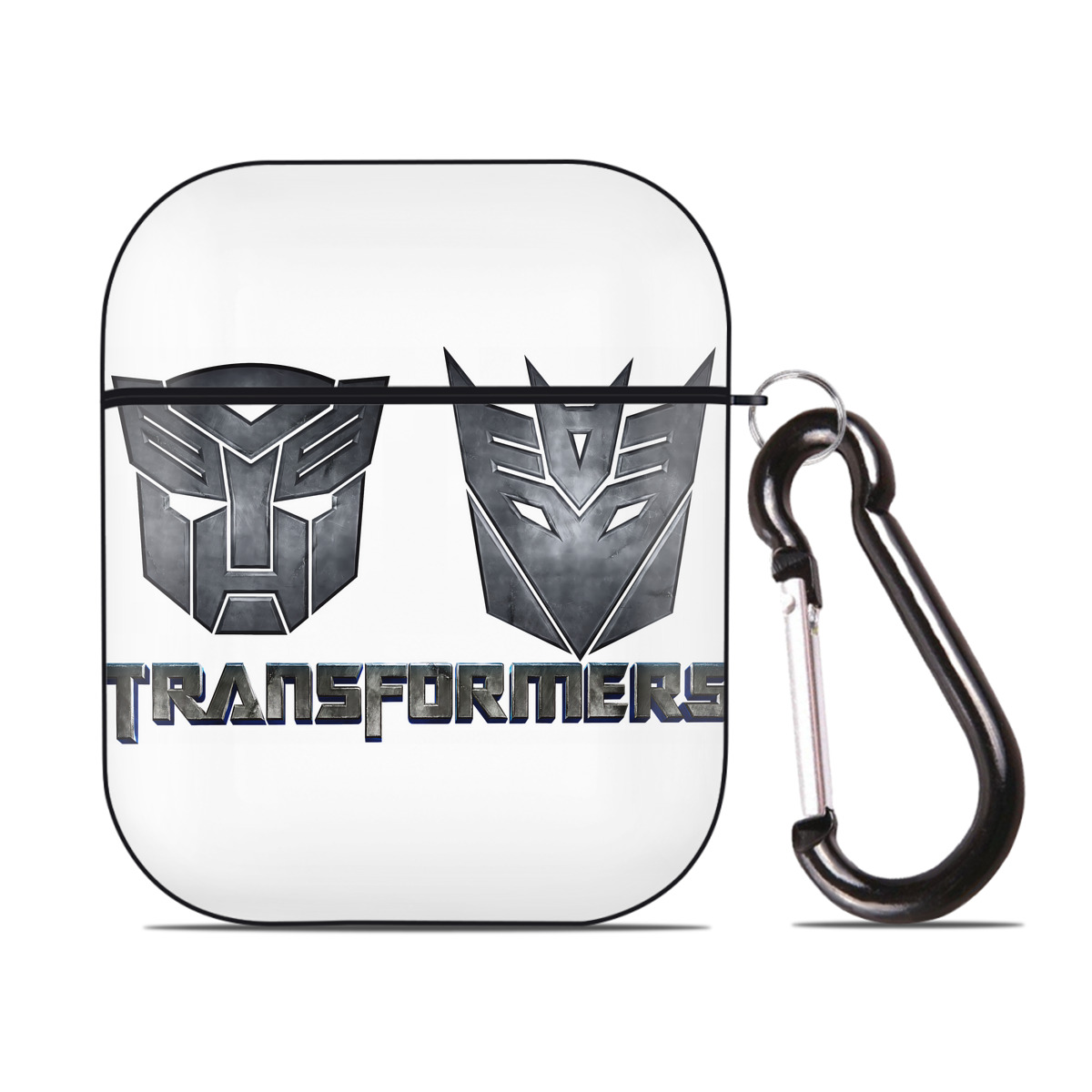 （画像用） Transformers トランスフォーマー AirPods 第2世代保護ケース ハードシェル ブラック 耐衝撃・防指紋・カラビナ付き