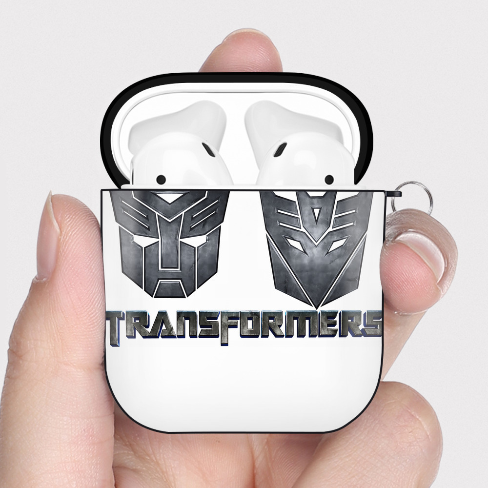（画像用） Transformers トランスフォーマー AirPods 第2世代保護ケース ハードシェル ブラック 耐衝撃・防指紋・カラビナ付き