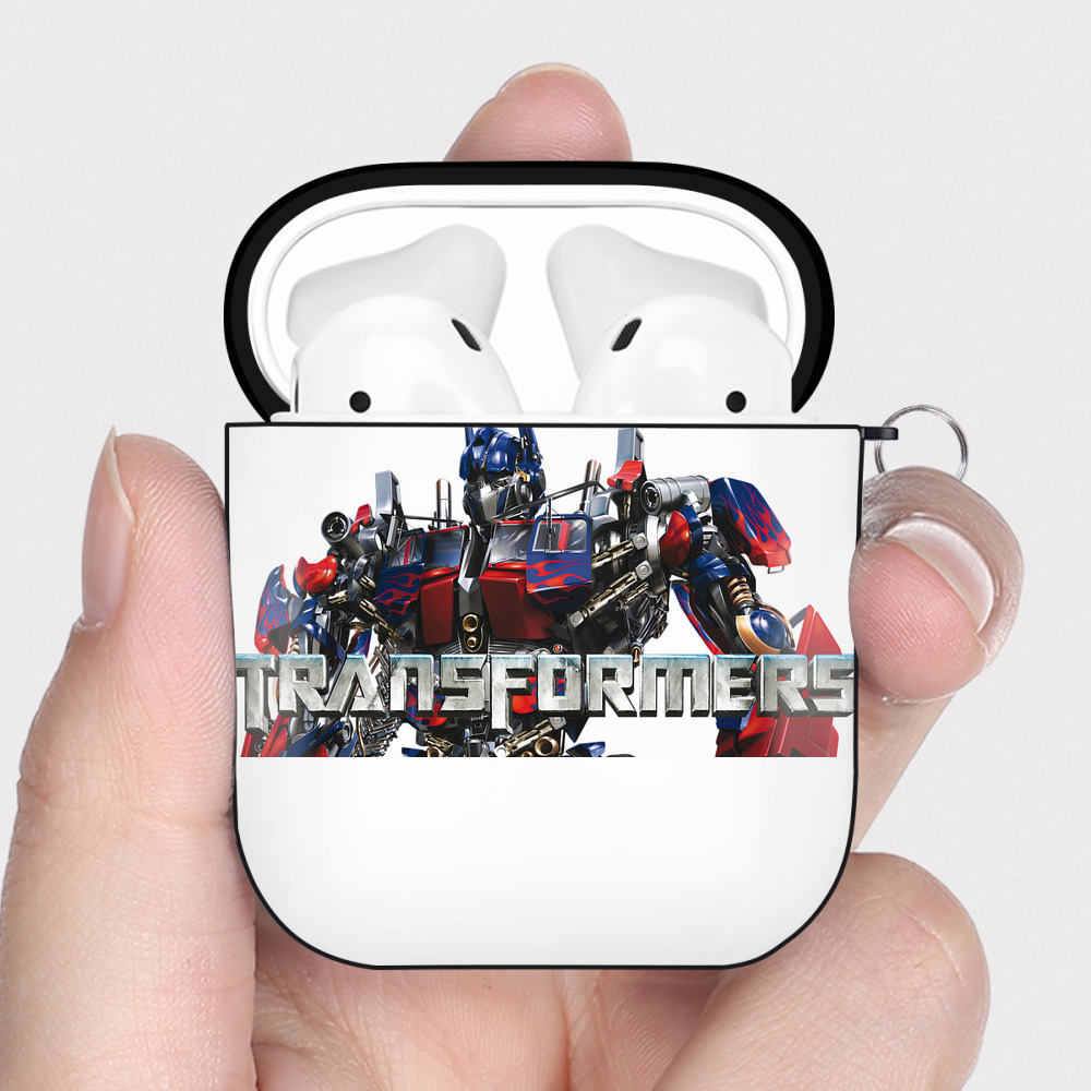 （画像用） Transformers トランスフォーマー AirPods 第2世代保護ケース ハードシェル ブラック 耐衝撃・防指紋・カラビナ付き