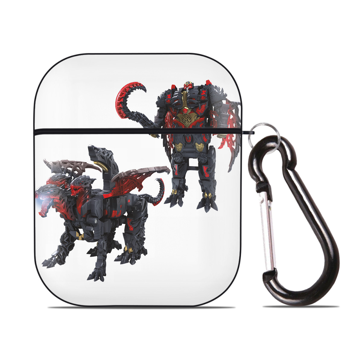 （画像用） Transformers トランスフォーマー AirPods 第2世代保護ケース ハードシェル ブラック 耐衝撃・防指紋・カラビナ付き
