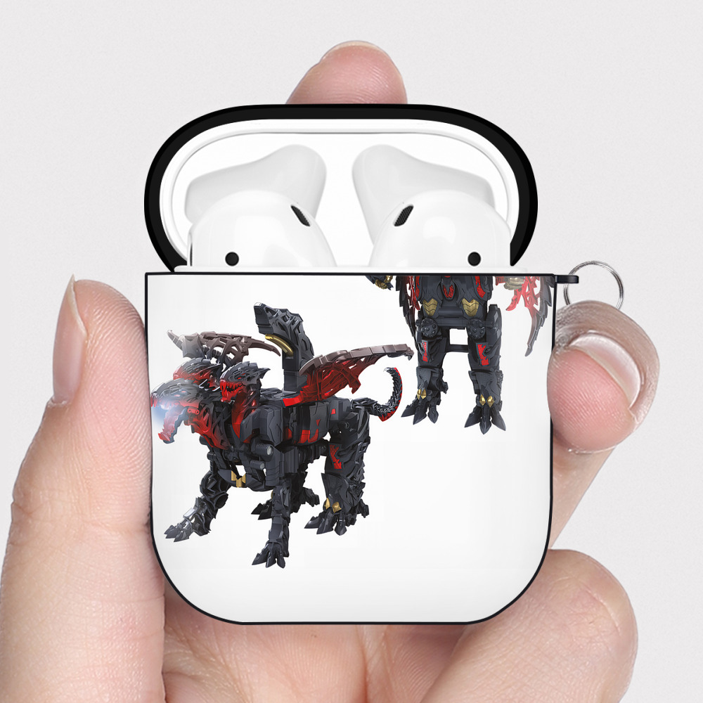 （画像用） Transformers トランスフォーマー AirPods 第2世代保護ケース ハードシェル ブラック 耐衝撃・防指紋・カラビナ付き