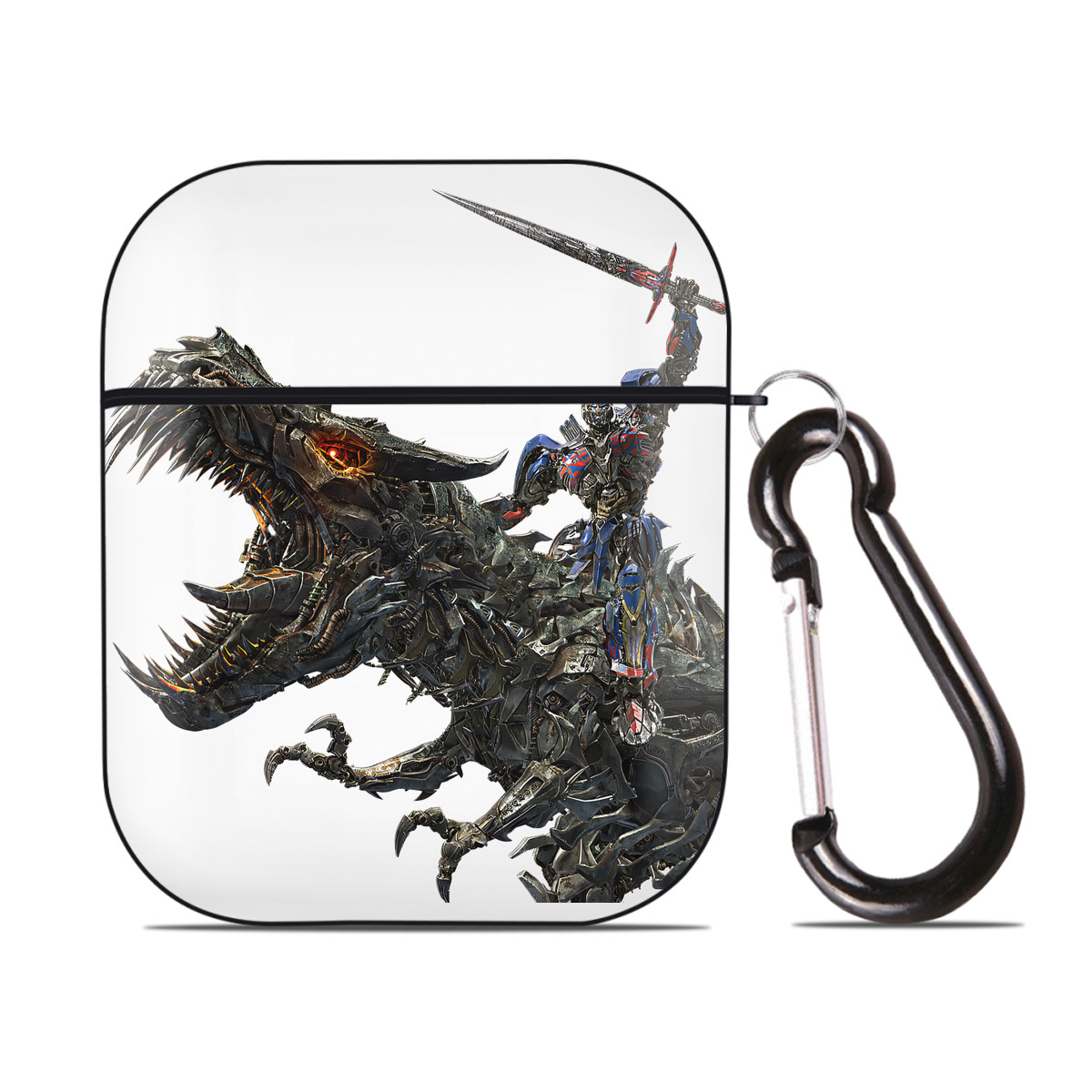 （画像用） Transformers トランスフォーマー AirPods 第2世代保護ケース ハードシェル ブラック 耐衝撃・防指紋・カラビナ付き