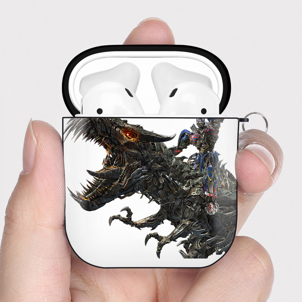 （画像用） Transformers トランスフォーマー AirPods 第2世代保護ケース ハードシェル ブラック 耐衝撃・防指紋・カラビナ付き