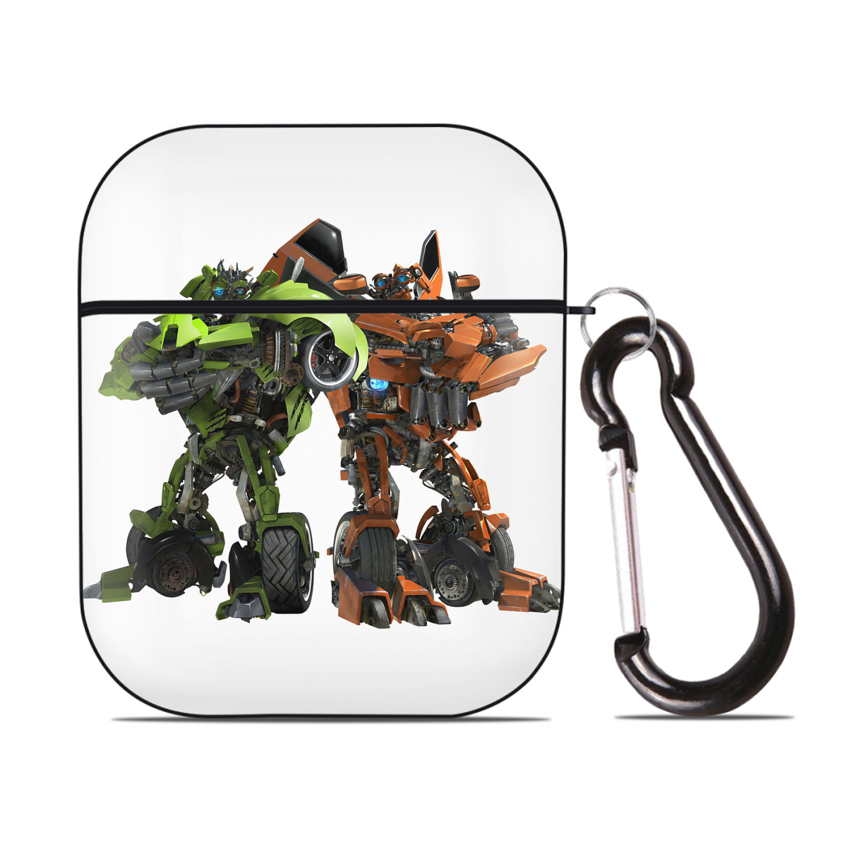 （画像用） Transformers トランスフォーマー AirPods 第2世代保護ケース ハードシェル ブラック 耐衝撃・防指紋・カラビナ付き