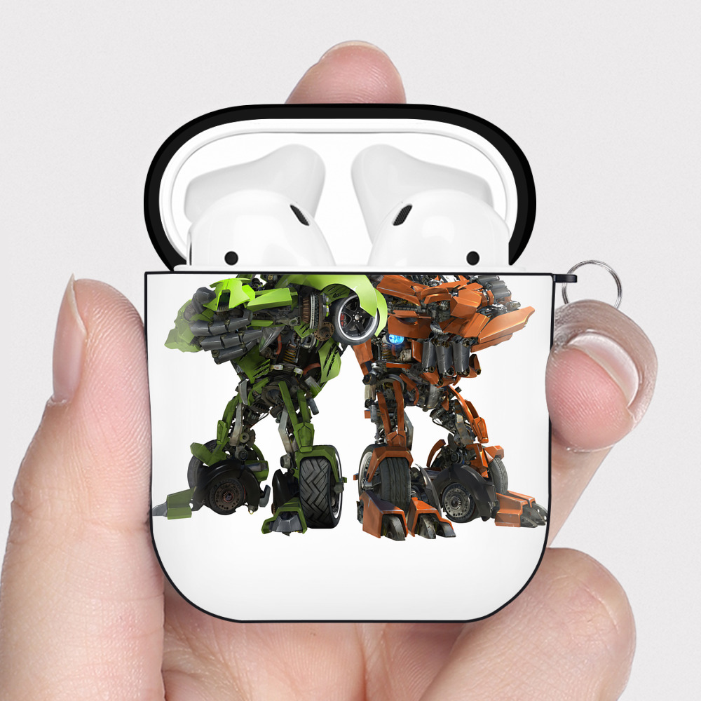 （画像用） Transformers トランスフォーマー AirPods 第2世代保護ケース ハードシェル ブラック 耐衝撃・防指紋・カラビナ付き