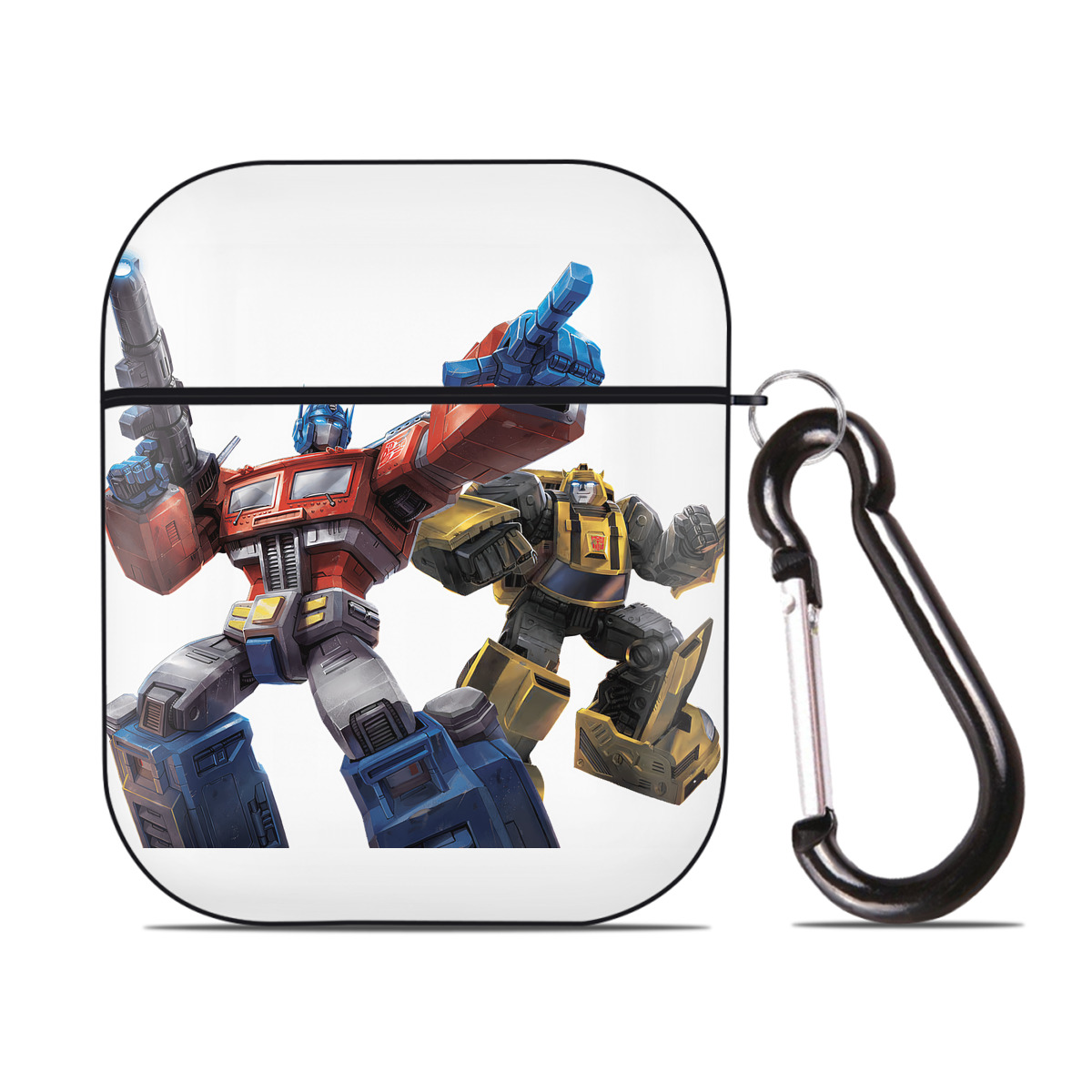 （画像用） Transformers トランスフォーマー AirPods 第2世代保護ケース ハードシェル ブラック 耐衝撃・防指紋・カラビナ付き