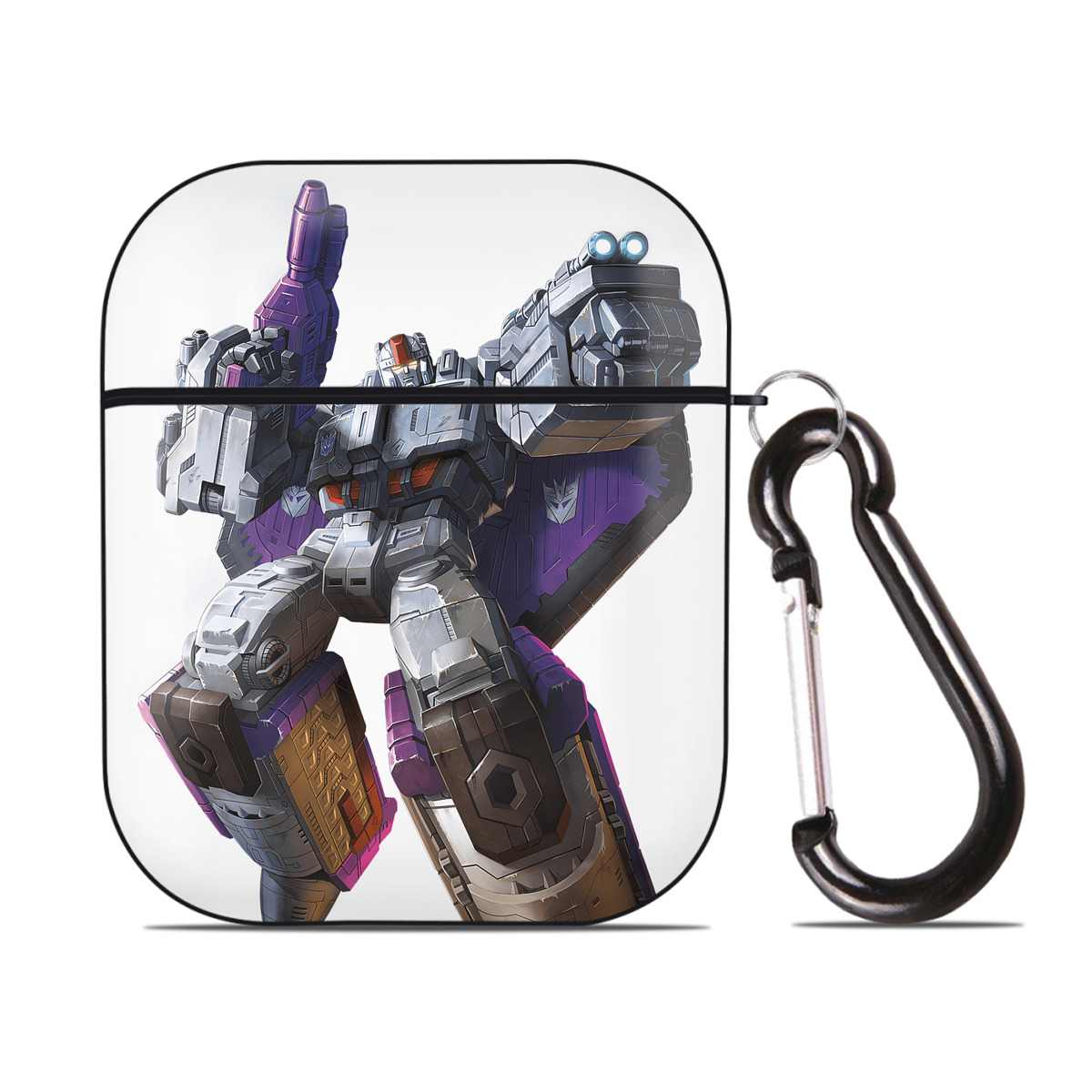 （画像用） Transformers トランスフォーマー AirPods 第2世代保護ケース ハードシェル ブラック 耐衝撃・防指紋・カラビナ付き