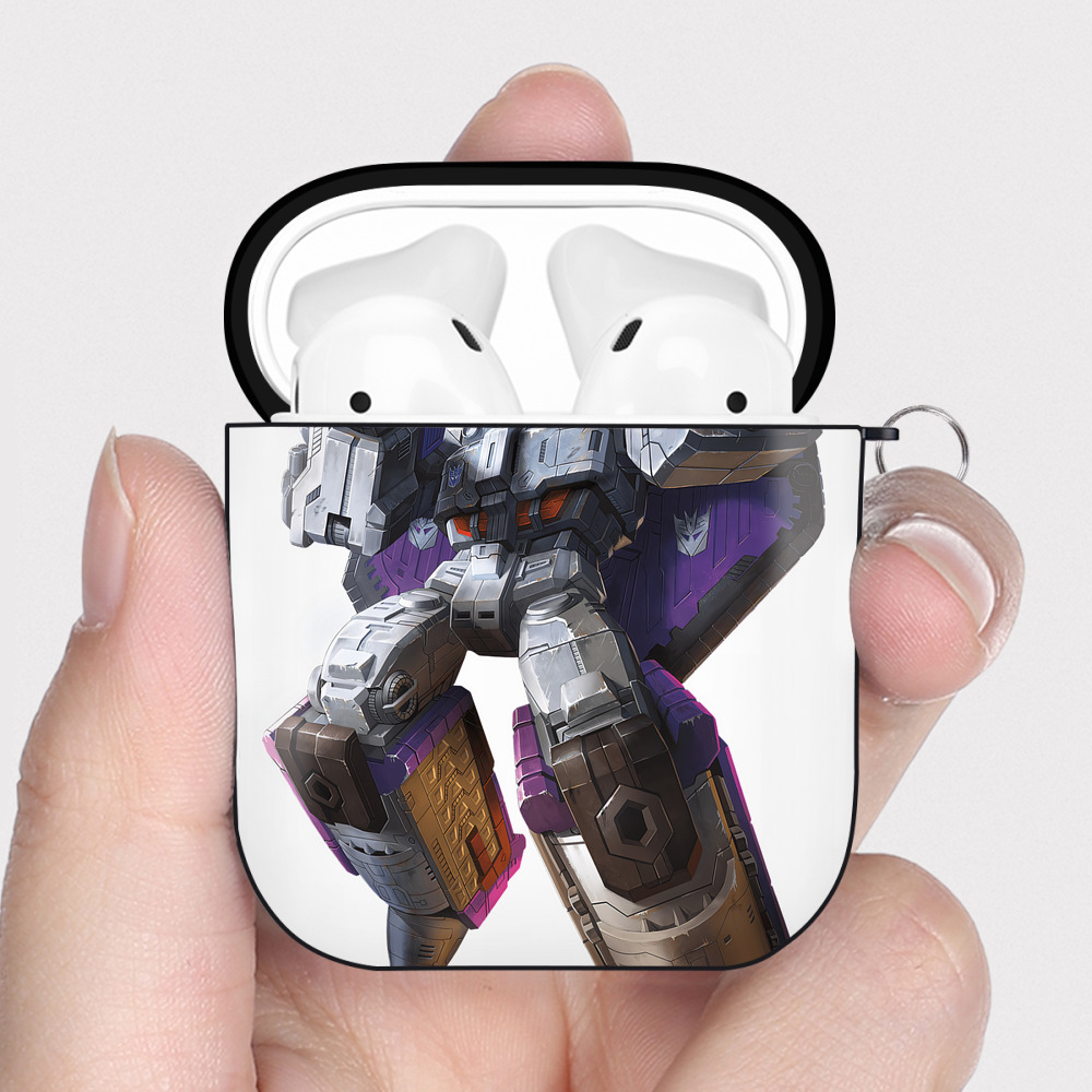 （画像用） Transformers トランスフォーマー AirPods 第2世代保護ケース ハードシェル ブラック 耐衝撃・防指紋・カラビナ付き