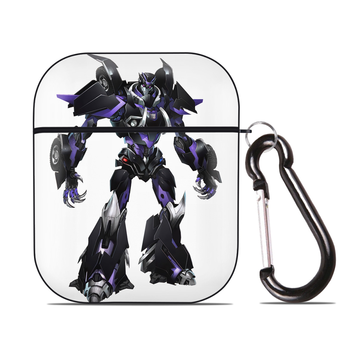 （画像用） Transformers トランスフォーマー AirPods 第2世代保護ケース ハードシェル ブラック 耐衝撃・防指紋・カラビナ付き
