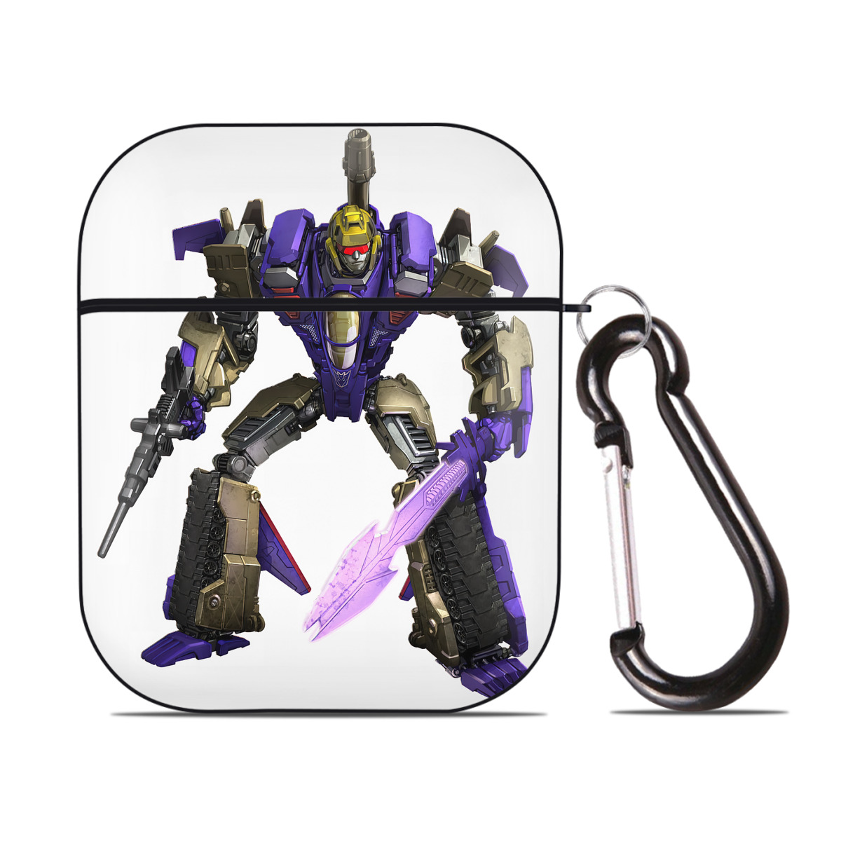 （画像用） Transformers トランスフォーマー AirPods 第2世代保護ケース ハードシェル ブラック 耐衝撃・防指紋・カラビナ付き
