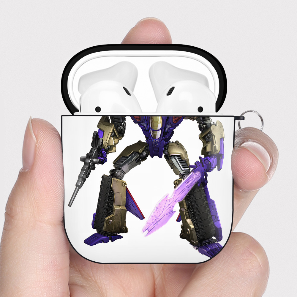 （画像用） Transformers トランスフォーマー AirPods 第2世代保護ケース ハードシェル ブラック 耐衝撃・防指紋・カラビナ付き
