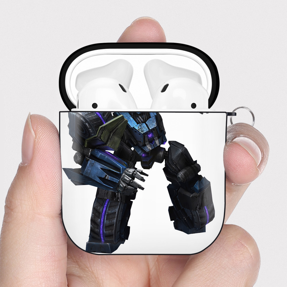 （画像用） Transformers トランスフォーマー AirPods 第2世代保護ケース ハードシェル ブラック 耐衝撃・防指紋・カラビナ付き