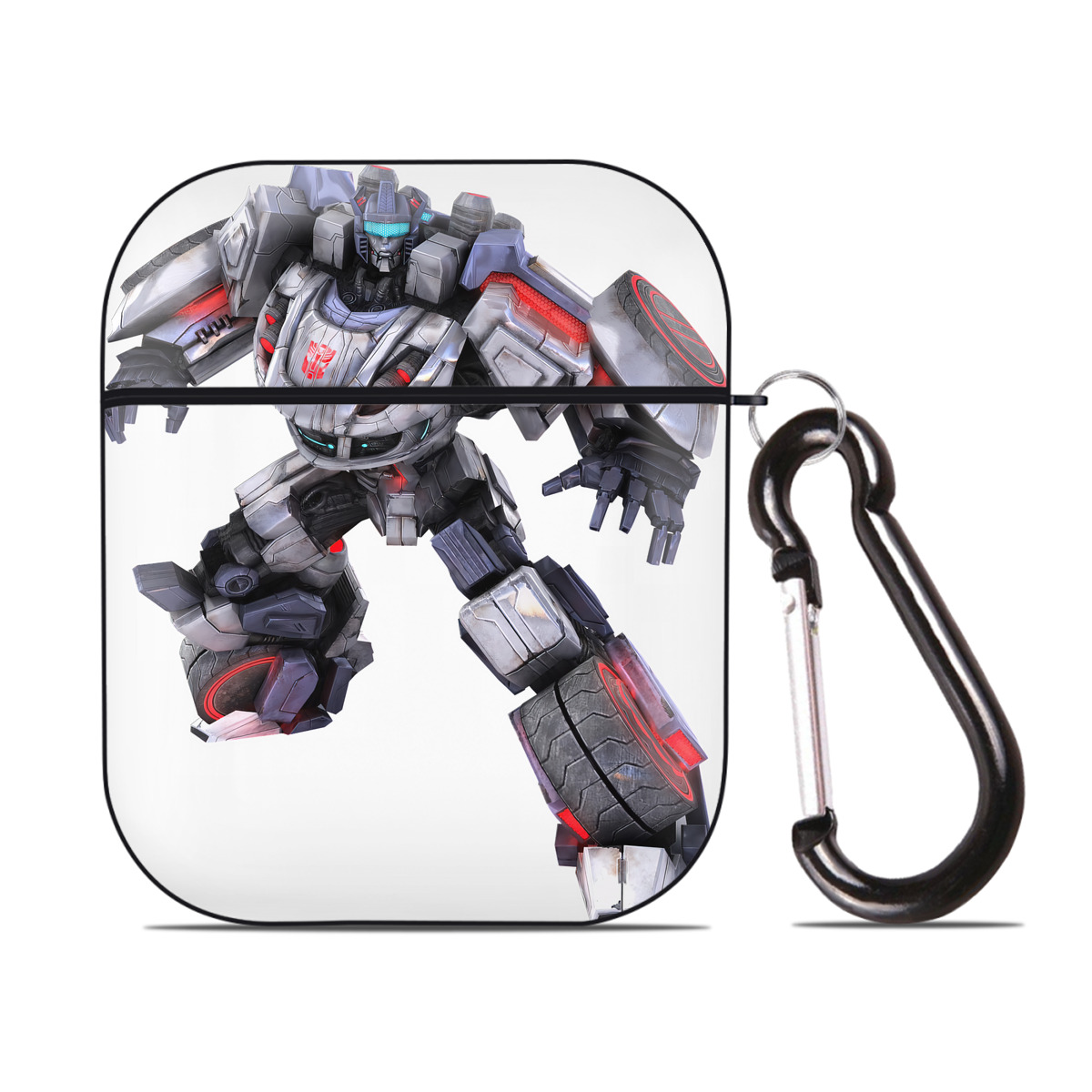 （画像用） Transformers トランスフォーマー AirPods 第2世代保護ケース ハードシェル ブラック 耐衝撃・防指紋・カラビナ付き
