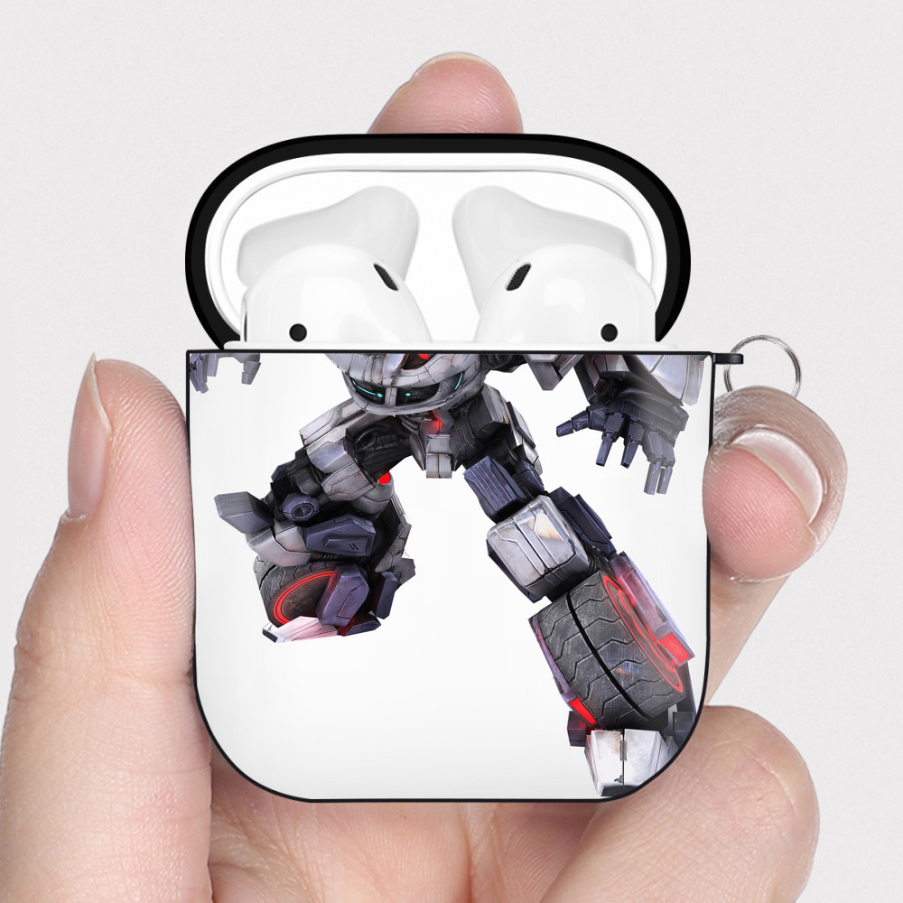 （画像用） Transformers トランスフォーマー AirPods 第2世代保護ケース ハードシェル ブラック 耐衝撃・防指紋・カラビナ付き