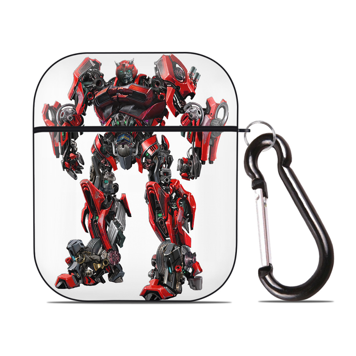 （画像用） Transformers トランスフォーマー AirPods 第2世代保護ケース ハードシェル ブラック 耐衝撃・防指紋・カラビナ付き