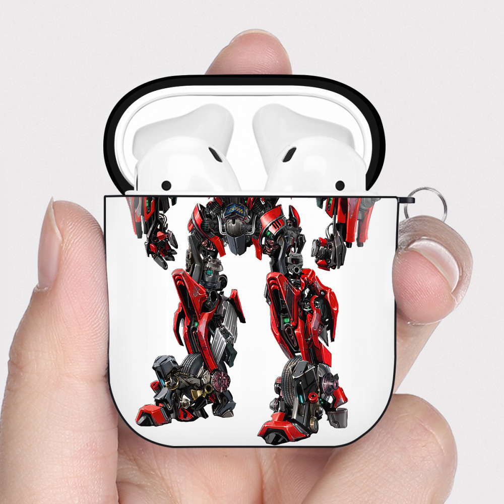 （画像用） Transformers トランスフォーマー AirPods 第2世代保護ケース ハードシェル ブラック 耐衝撃・防指紋・カラビナ付き