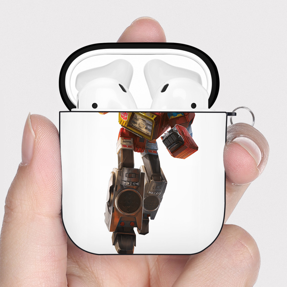（画像用） Transformers トランスフォーマー AirPods 第2世代保護ケース ハードシェル ブラック 耐衝撃・防指紋・カラビナ付き