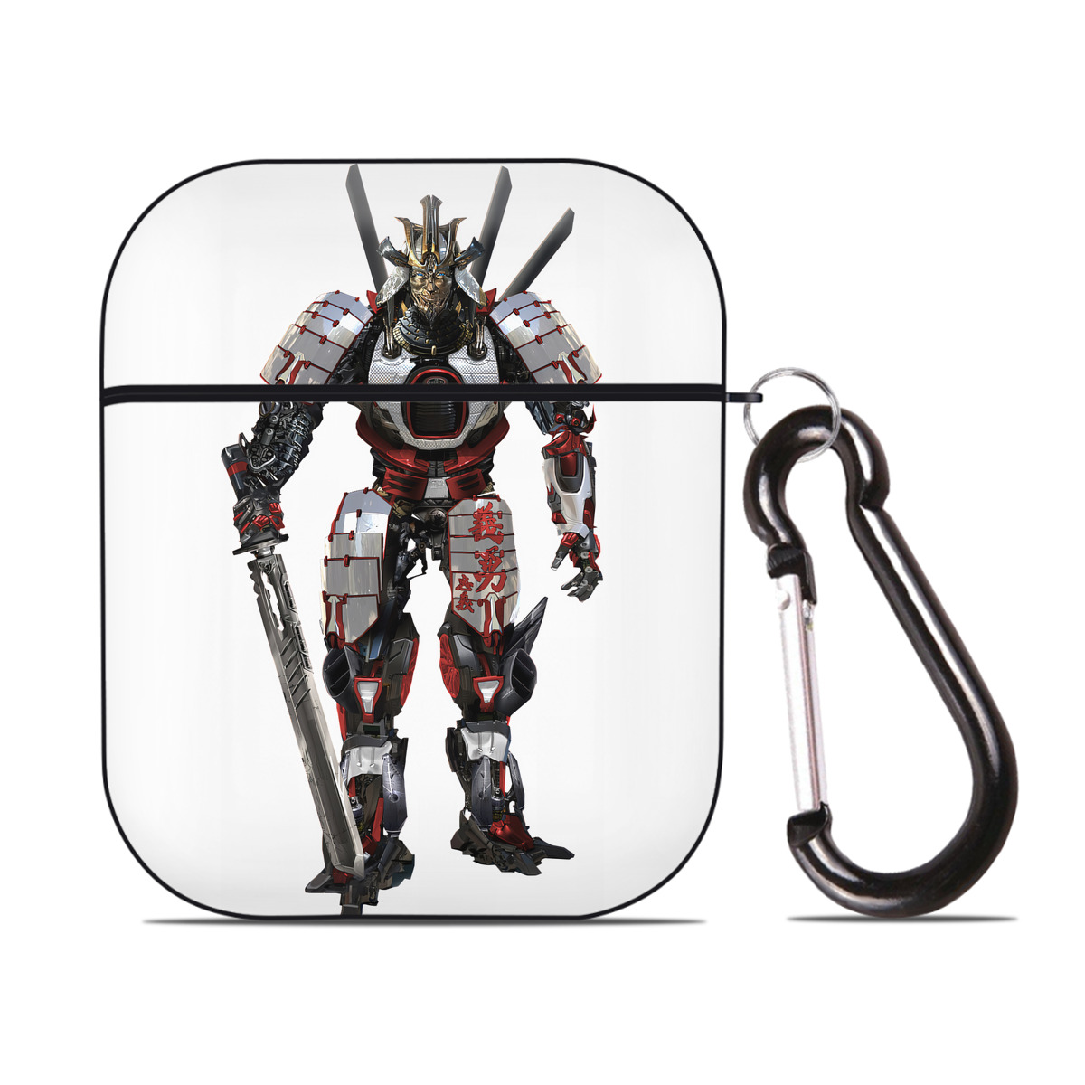 （画像用） Transformers トランスフォーマー AirPods 第2世代保護ケース ハードシェル ブラック 耐衝撃・防指紋・カラビナ付き