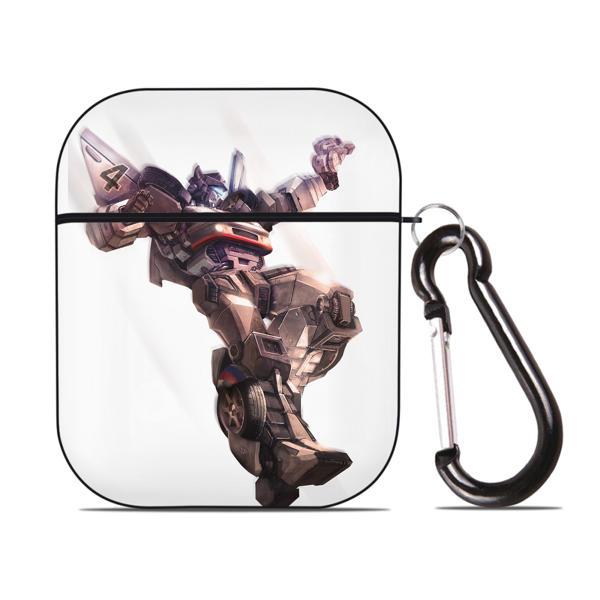 （画像用） Transformers トランスフォーマー AirPods 第2世代保護ケース ハードシェル ブラック 耐衝撃・防指紋・カラビナ付き