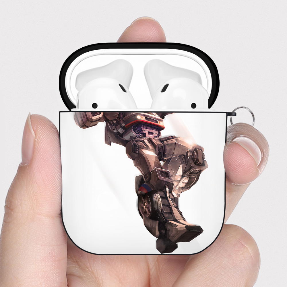 （画像用） Transformers トランスフォーマー AirPods 第2世代保護ケース ハードシェル ブラック 耐衝撃・防指紋・カラビナ付き