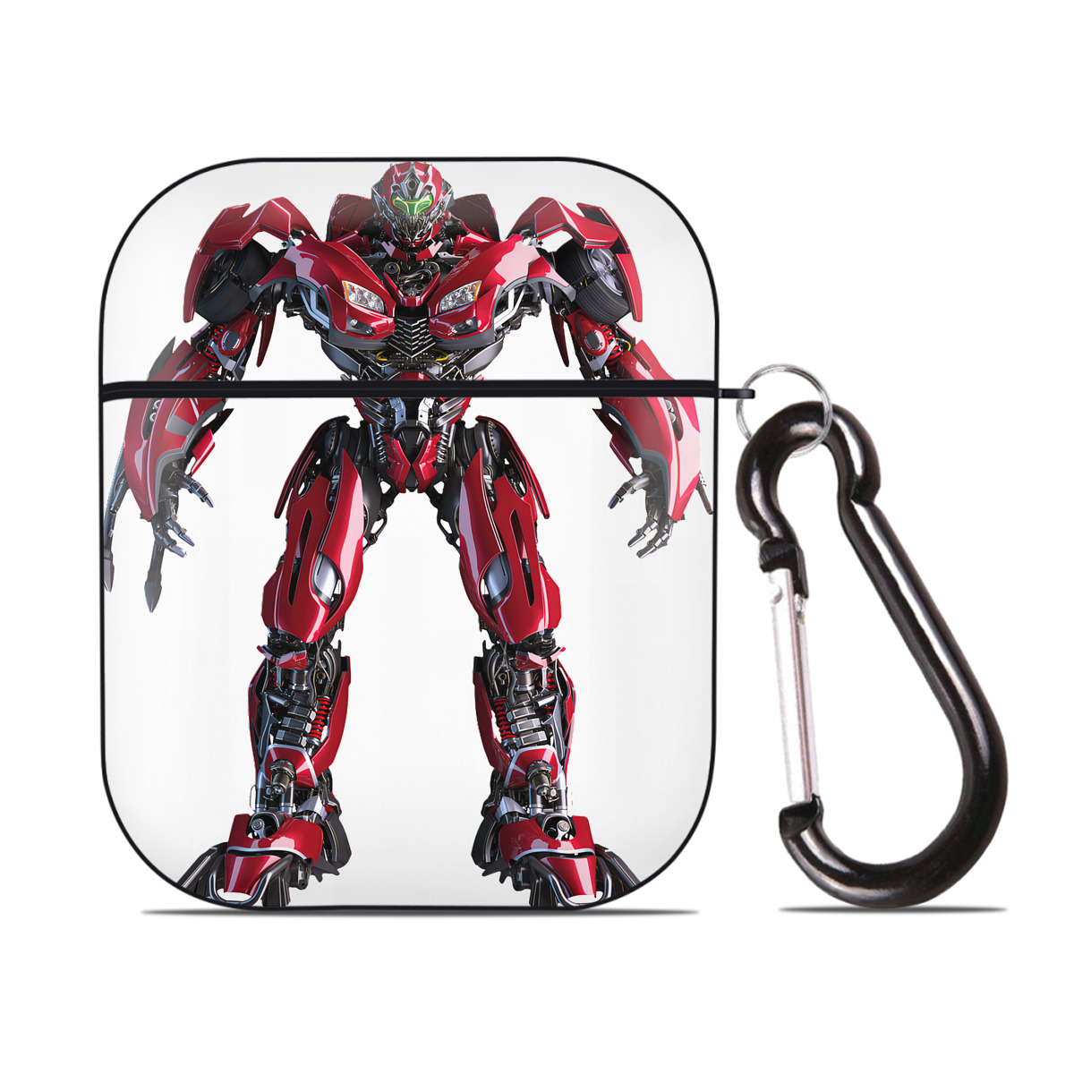 （画像用） Transformers トランスフォーマー AirPods 第2世代保護ケース ハードシェル ブラック 耐衝撃・防指紋・カラビナ付き