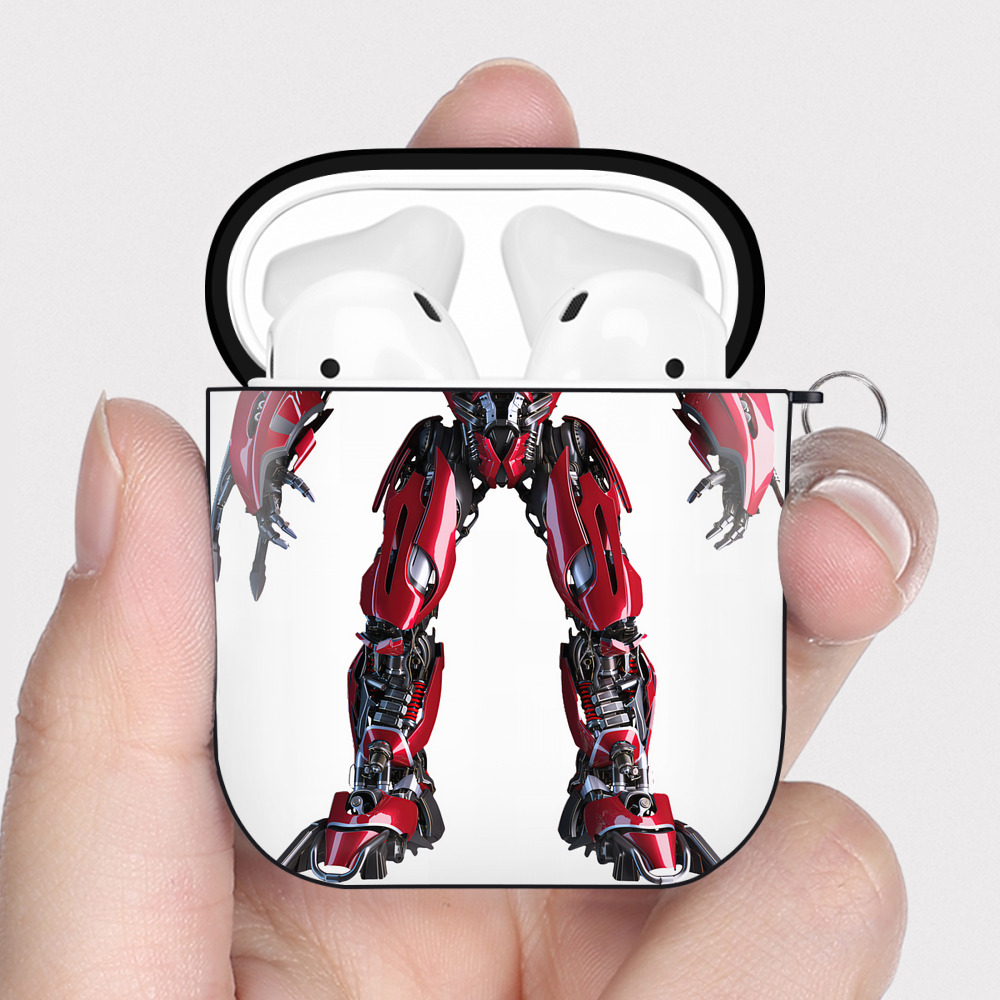 （画像用） Transformers トランスフォーマー AirPods 第2世代保護ケース ハードシェル ブラック 耐衝撃・防指紋・カラビナ付き