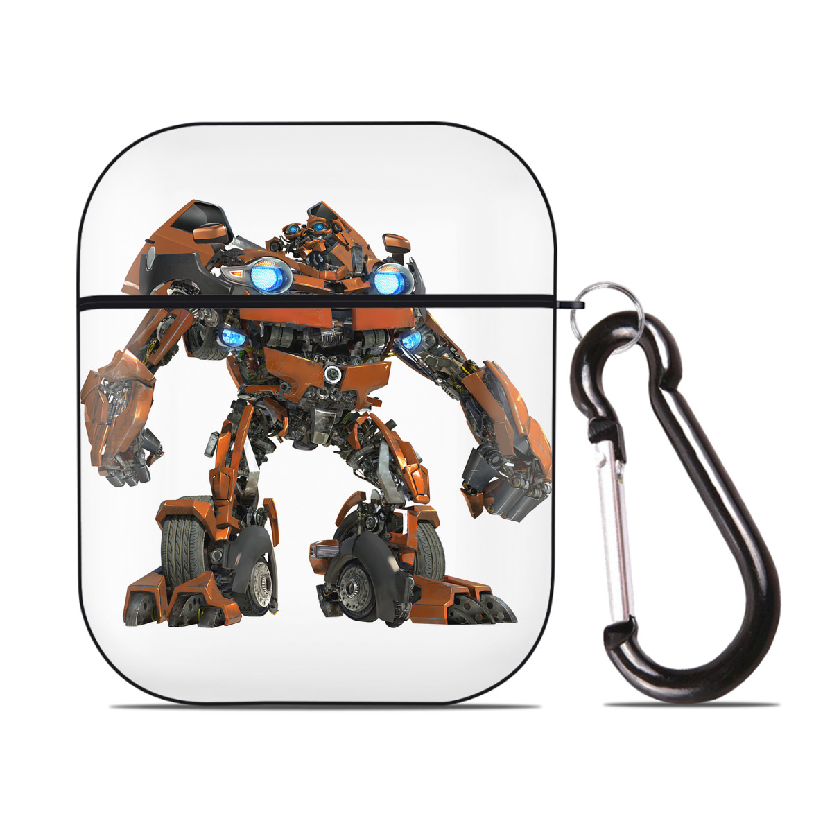 （画像用） Transformers トランスフォーマー AirPods 第2世代保護ケース ハードシェル ブラック 耐衝撃・防指紋・カラビナ付き