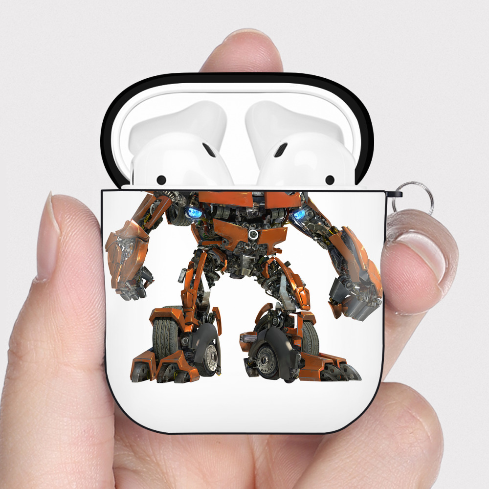 （画像用） Transformers トランスフォーマー AirPods 第2世代保護ケース ハードシェル ブラック 耐衝撃・防指紋・カラビナ付き