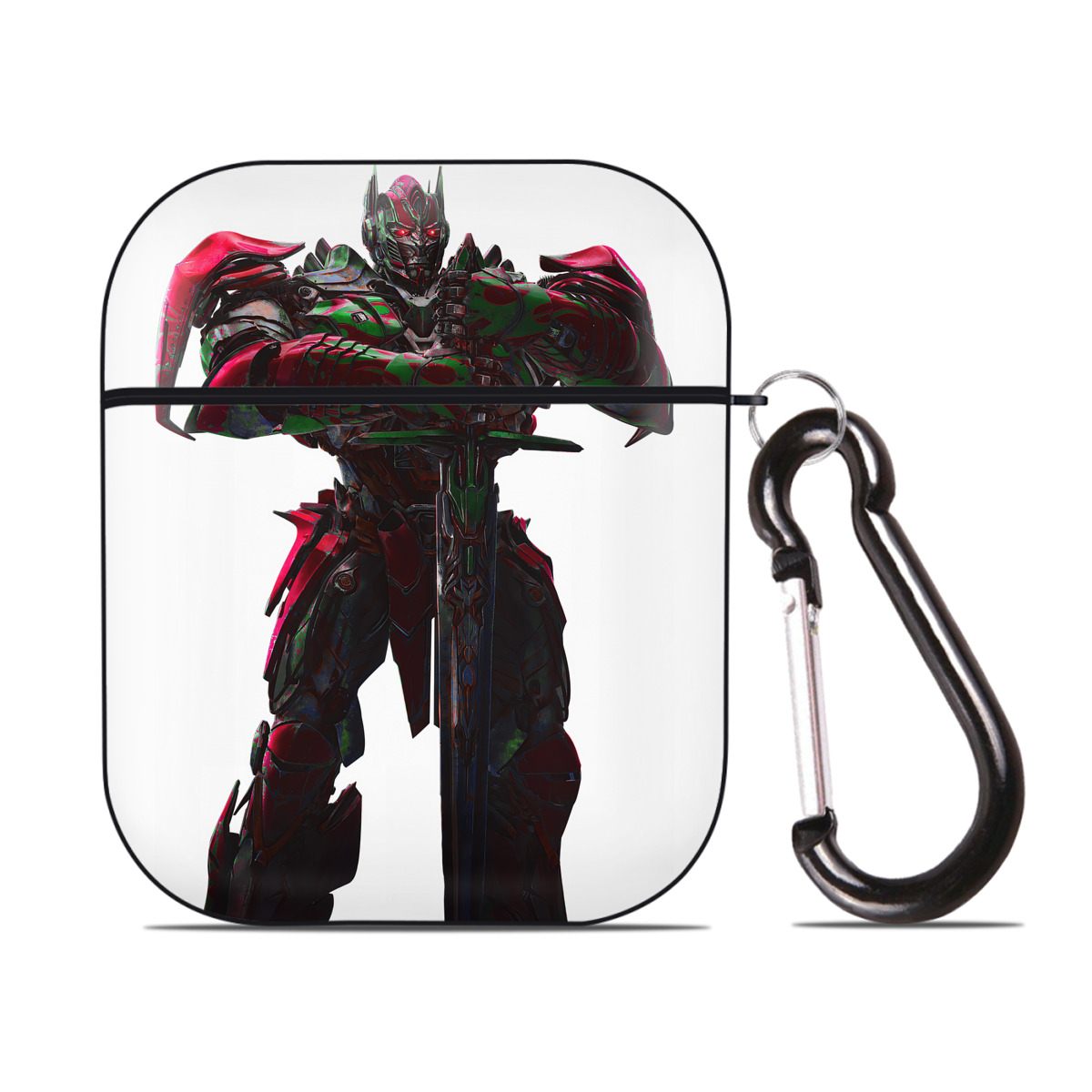 （画像用） Transformers トランスフォーマー AirPods 第2世代保護ケース ハードシェル ブラック 耐衝撃・防指紋・カラビナ付き