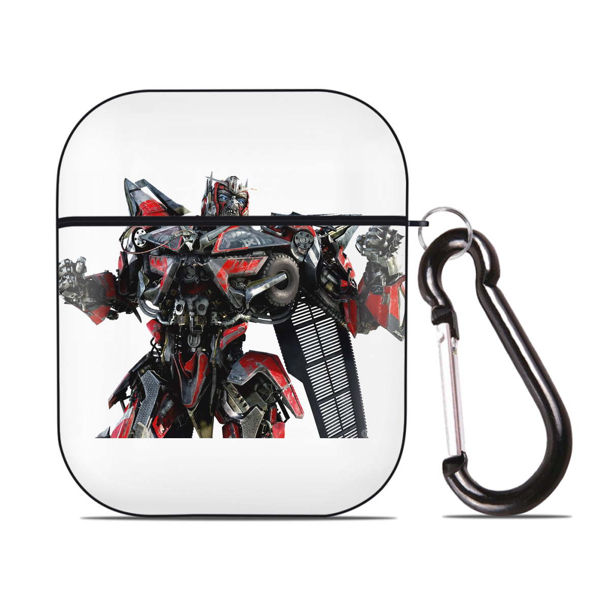 （画像用） Transformers トランスフォーマー AirPods 第2世代保護ケース ハードシェル ブラック 耐衝撃・防指紋・カラビナ付き