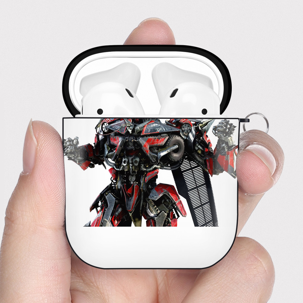（画像用） Transformers トランスフォーマー AirPods 第2世代保護ケース ハードシェル ブラック 耐衝撃・防指紋・カラビナ付き