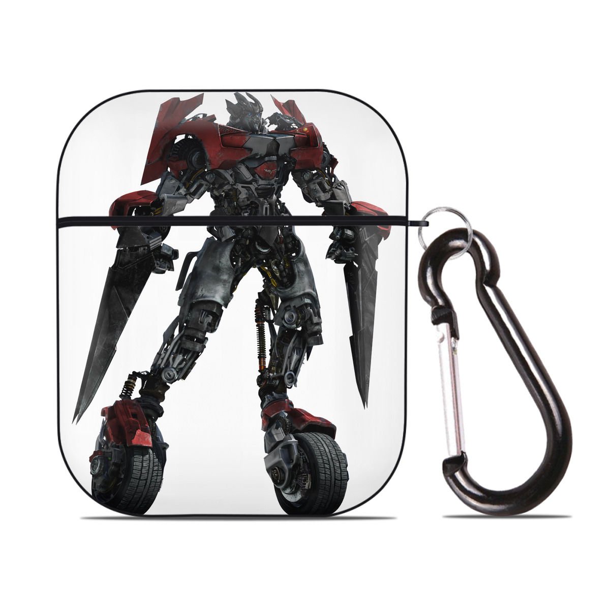 （画像用） Transformers トランスフォーマー AirPods 第2世代保護ケース ハードシェル ブラック 耐衝撃・防指紋・カラビナ付き