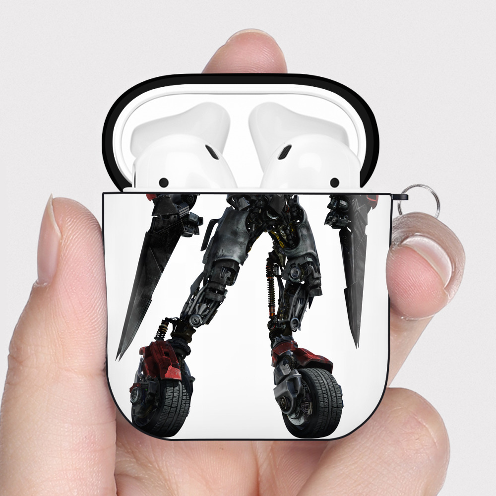 （画像用） Transformers トランスフォーマー AirPods 第2世代保護ケース ハードシェル ブラック 耐衝撃・防指紋・カラビナ付き