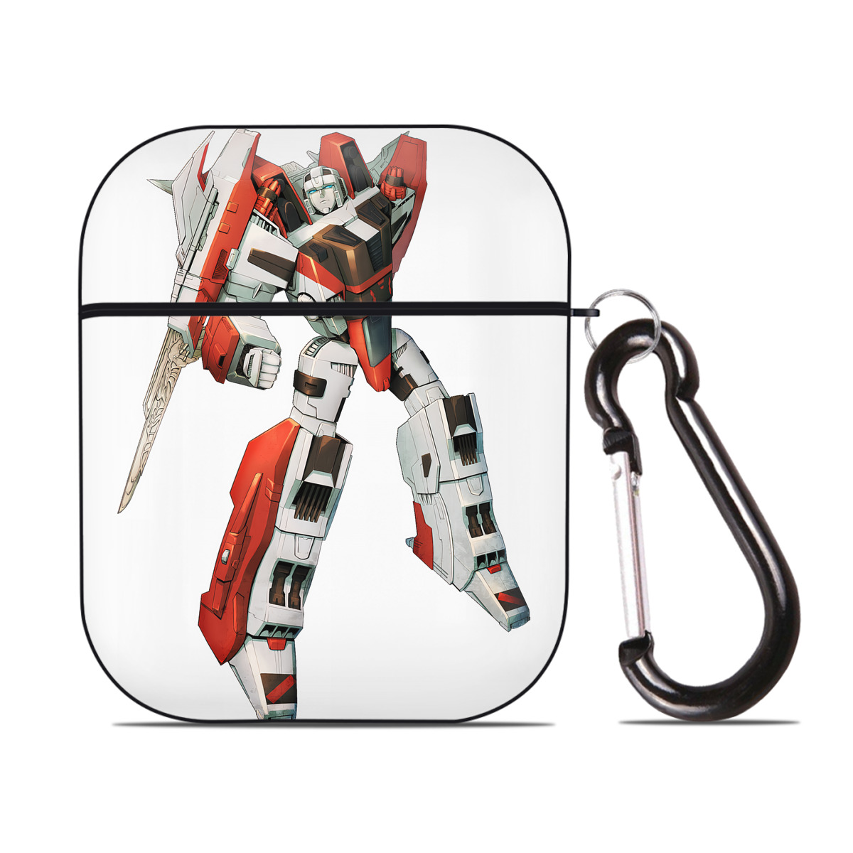 （画像用） Transformers トランスフォーマー AirPods 第2世代保護ケース ハードシェル ブラック 耐衝撃・防指紋・カラビナ付き