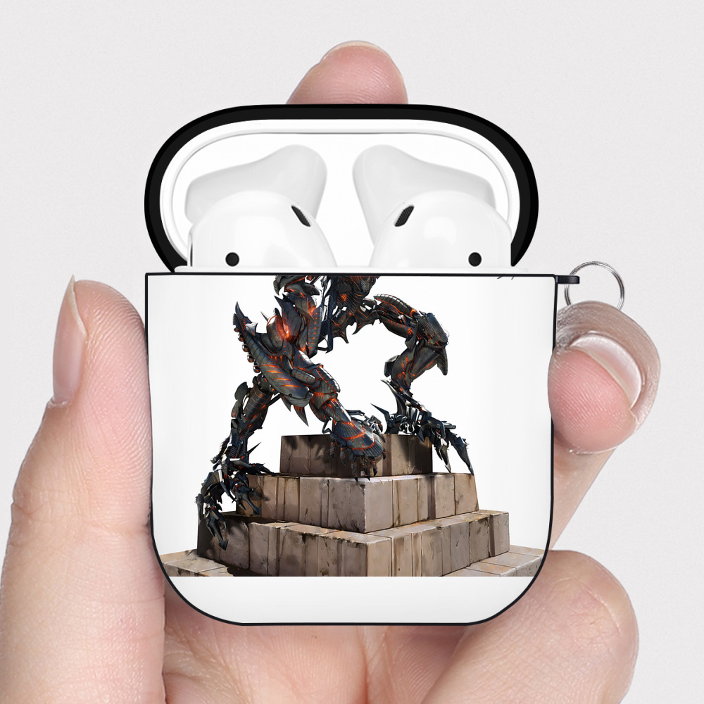 （画像用） Transformers トランスフォーマー AirPods 第2世代保護ケース ハードシェル ブラック 耐衝撃・防指紋・カラビナ付き