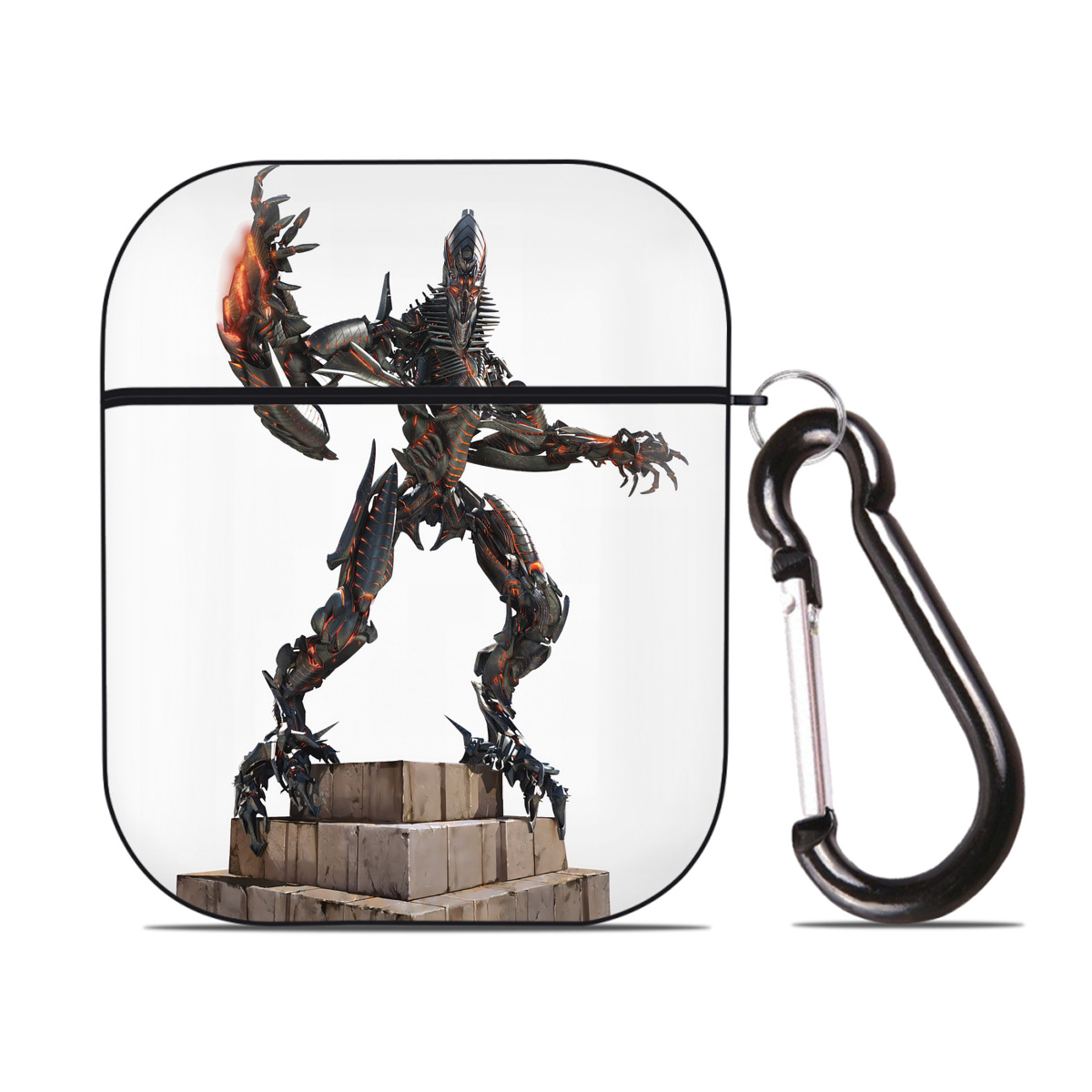 （画像用） Transformers トランスフォーマー AirPods 第2世代保護ケース ハードシェル ブラック 耐衝撃・防指紋・カラビナ付き