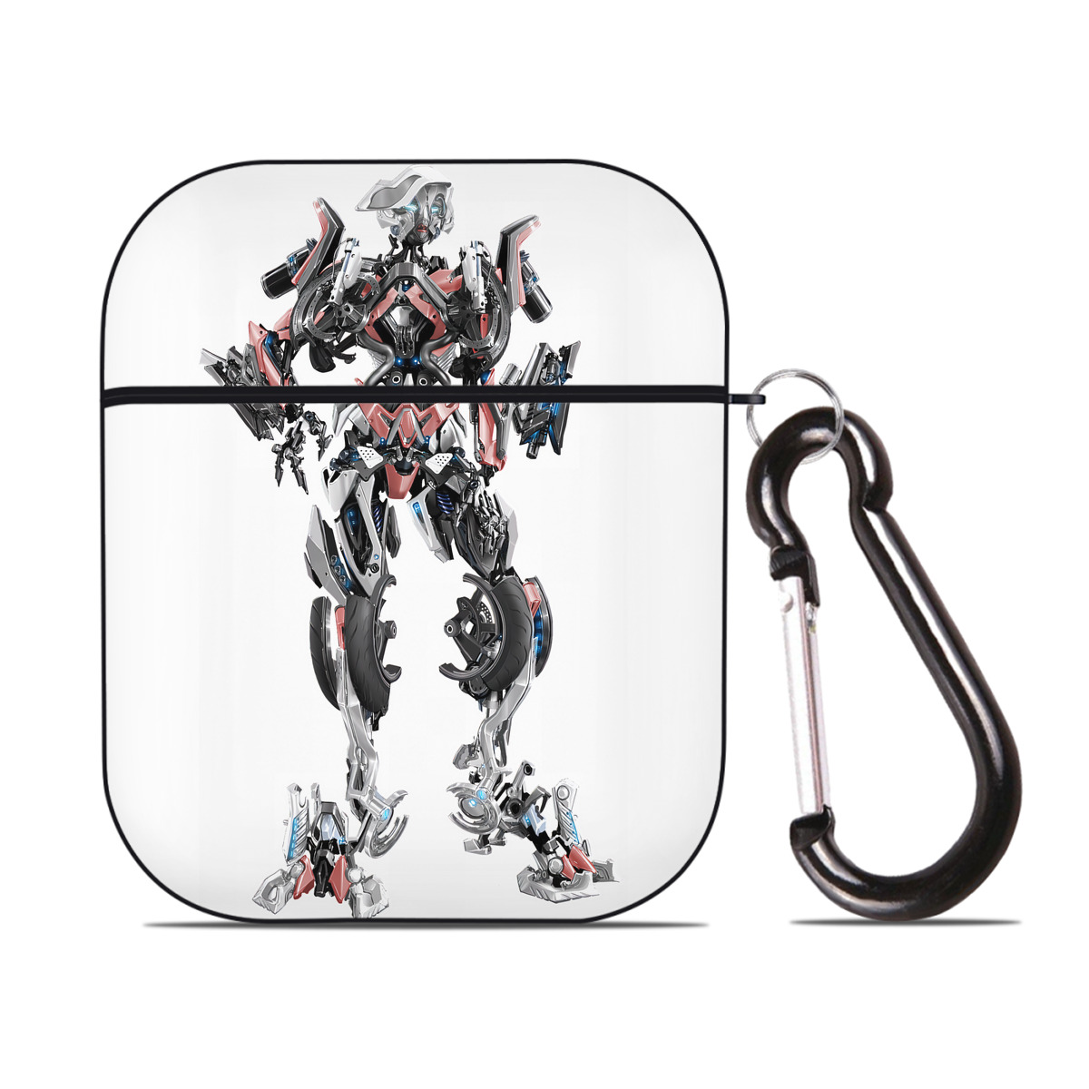 （画像用） Transformers トランスフォーマー AirPods 第2世代保護ケース ハードシェル ブラック 耐衝撃・防指紋・カラビナ付き