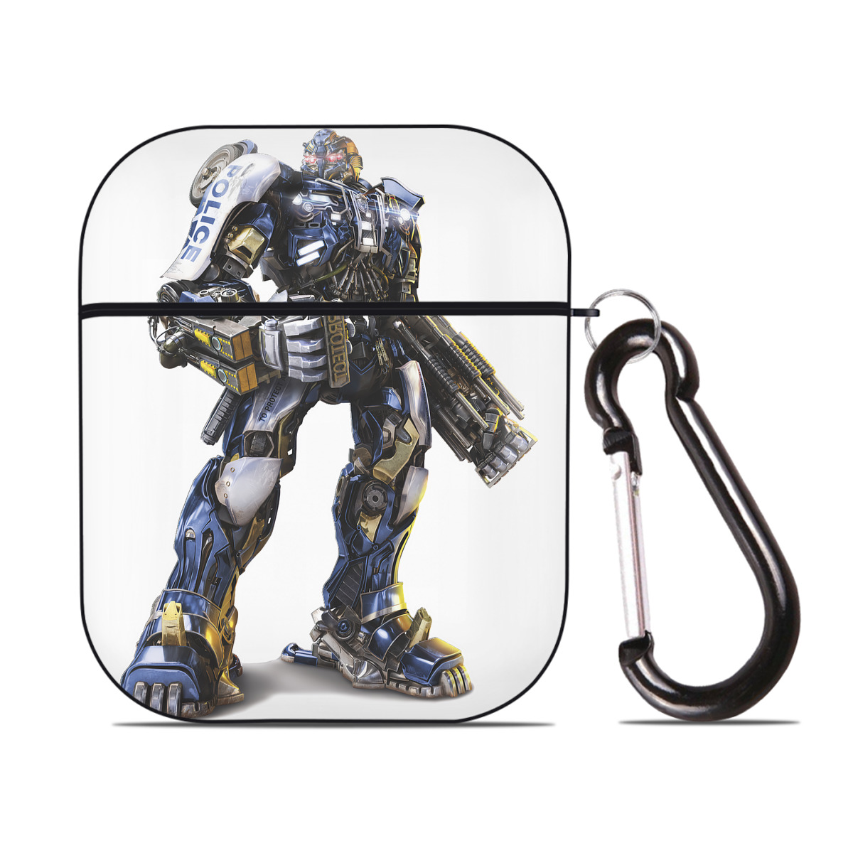 （画像用） Transformers トランスフォーマー AirPods 第2世代保護ケース ハードシェル ブラック 耐衝撃・防指紋・カラビナ付き