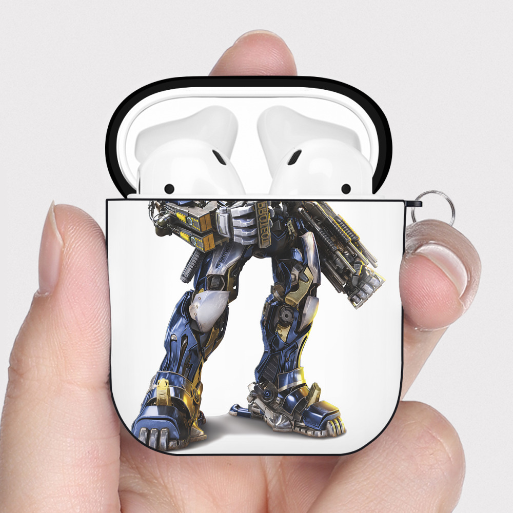 （画像用） Transformers トランスフォーマー AirPods 第2世代保護ケース ハードシェル ブラック 耐衝撃・防指紋・カラビナ付き