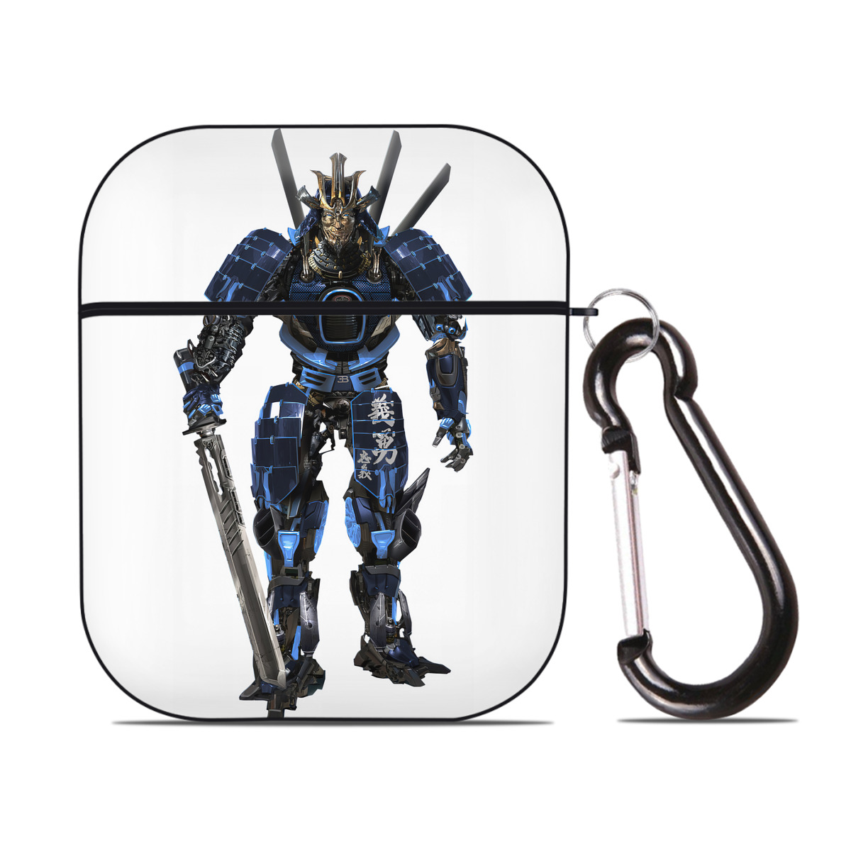 （画像用） Transformers トランスフォーマー AirPods 第2世代保護ケース ハードシェル ブラック 耐衝撃・防指紋・カラビナ付き