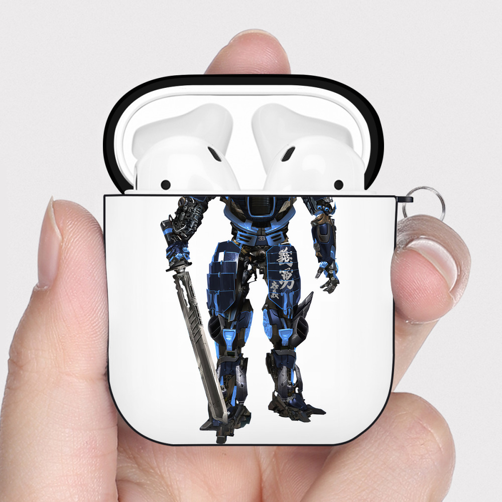 （画像用） Transformers トランスフォーマー AirPods 第2世代保護ケース ハードシェル ブラック 耐衝撃・防指紋・カラビナ付き